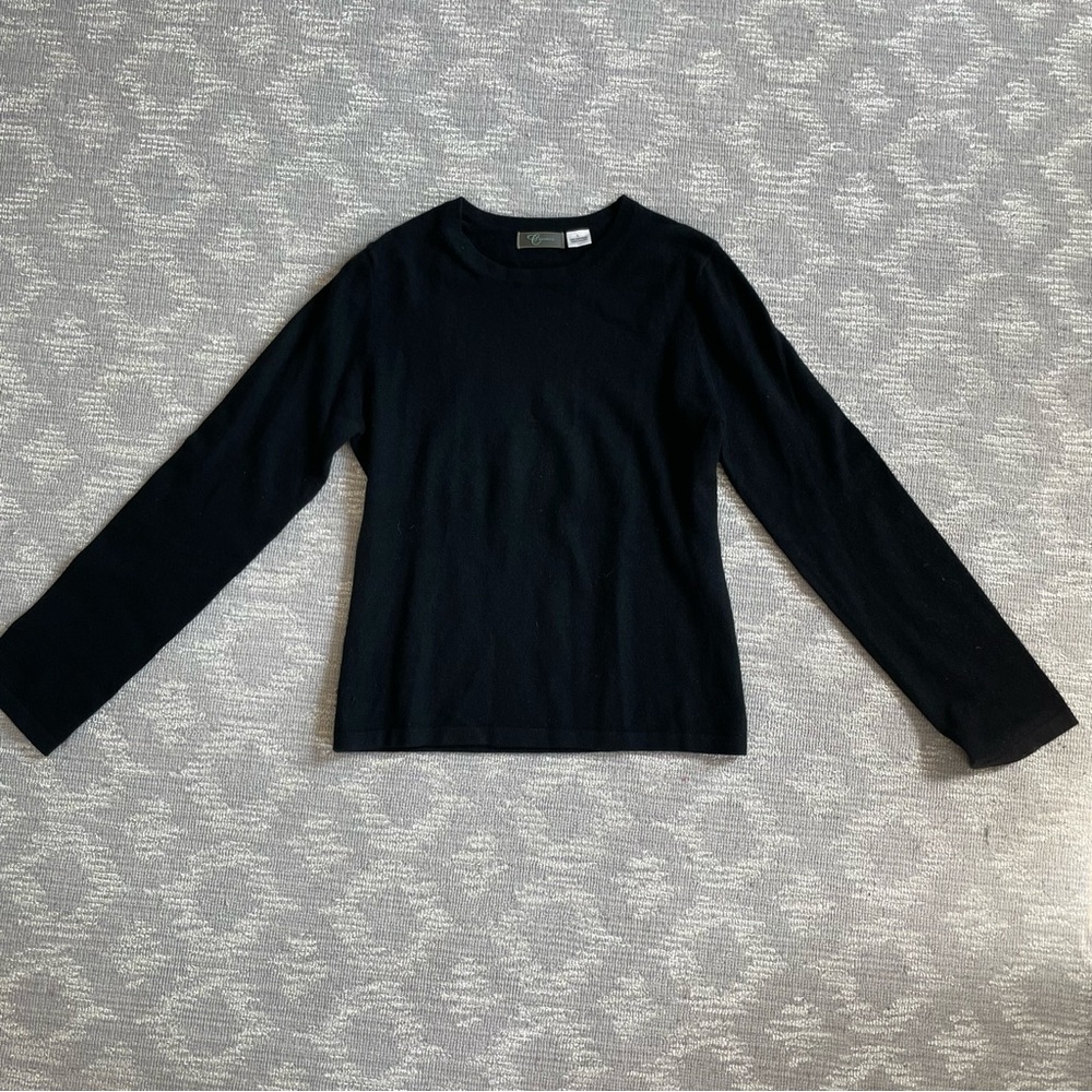 Black 100% Cashmere Chandail Sweater